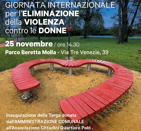 Immagine Inaugurazione della Targa sulla panchina simbolo del sostegno all'eliminazione della violenza contro le donne 